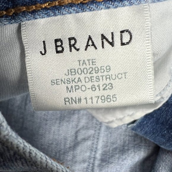 J Brand Jeans Women's 28 Tate Boyfriend Senska Destruct Blue Distressed Denim - Picture 6 of 16